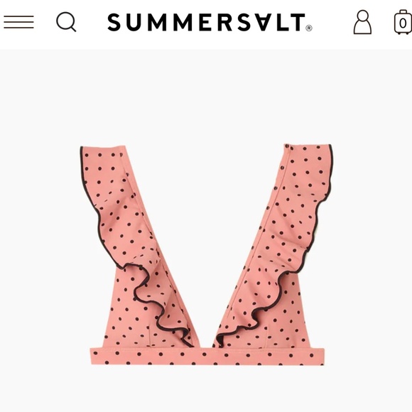 Summersalt Ruffle Plunge Polka Dot Bikini Size 12 - Picture 2 of 6